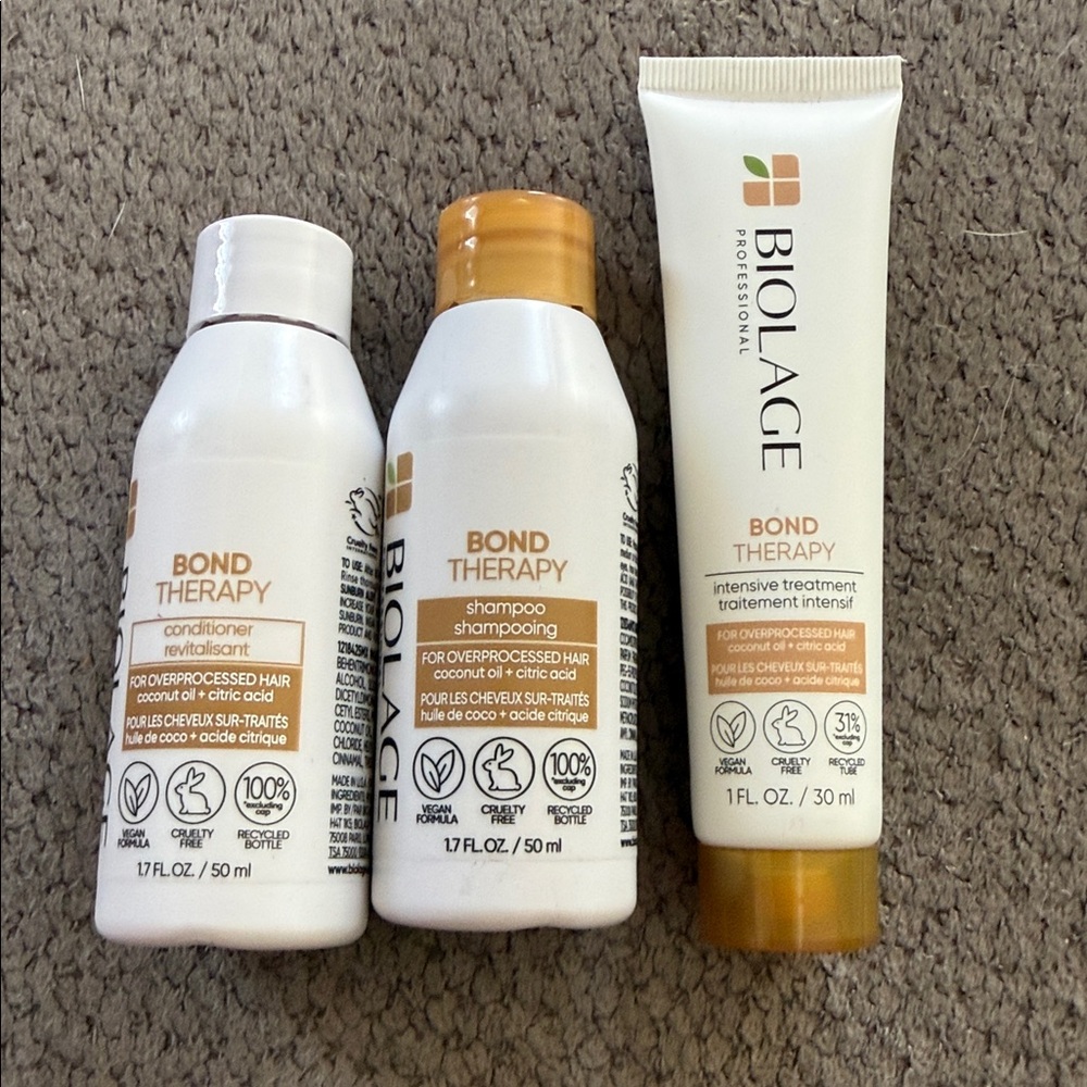 NEW Biolage Bond Therapy travel size set.